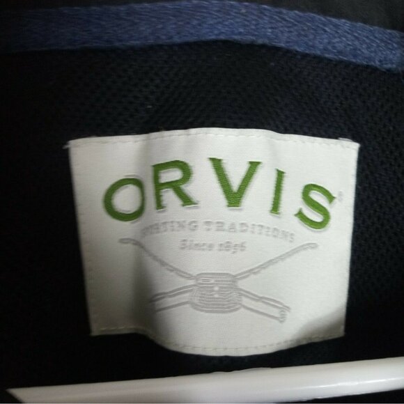 Orvis Vintage Quarter Zip Pullover Sweatshirt With Zip Pocket Mens Large Cotton - Picture 2 of 6